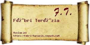 Fábri Terézia névjegykártya